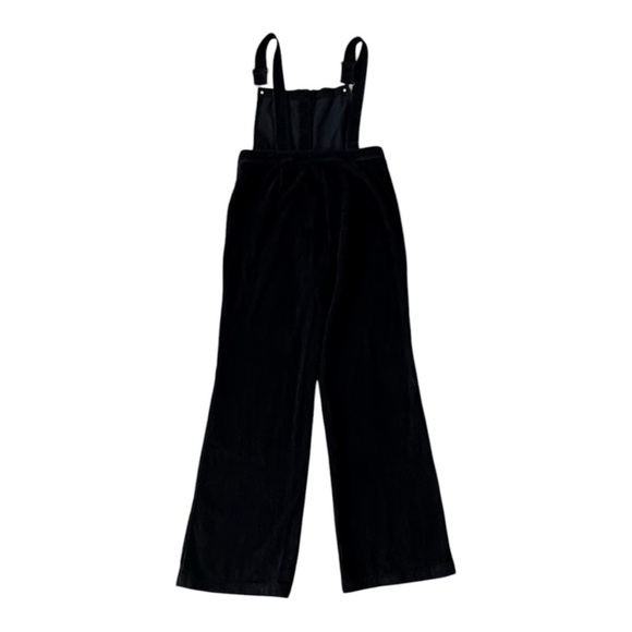 Reformation Cassidy Black Corduroy Overalls Square Neck Relaxed Fit Size 10 - Picture 8 of 11